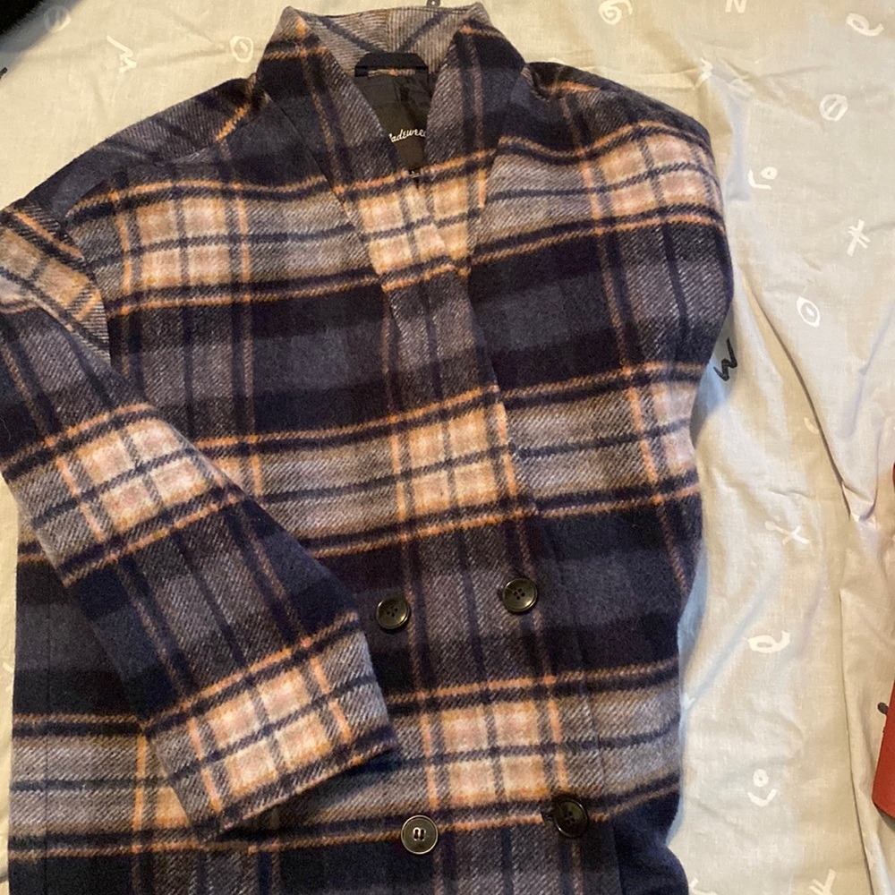 COPY - Plaid Scarf Coat Madewell